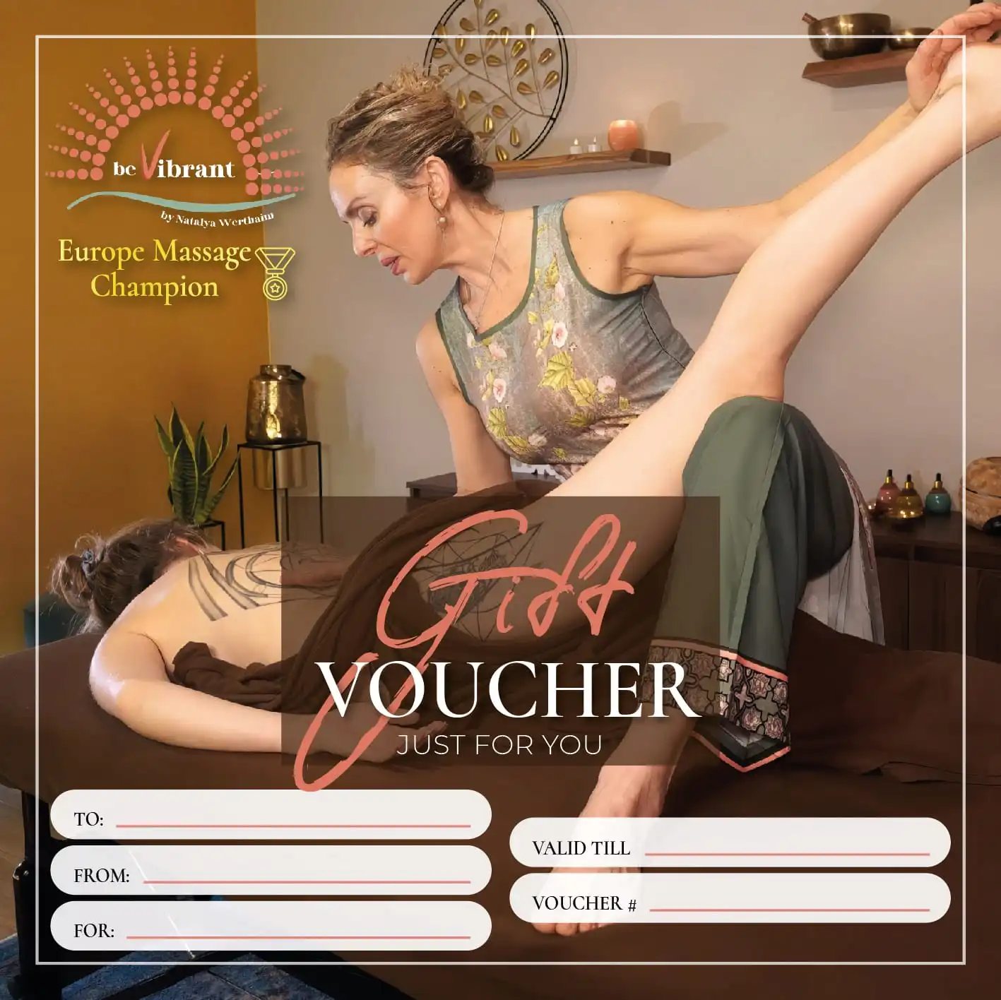 Printed massage gift card
