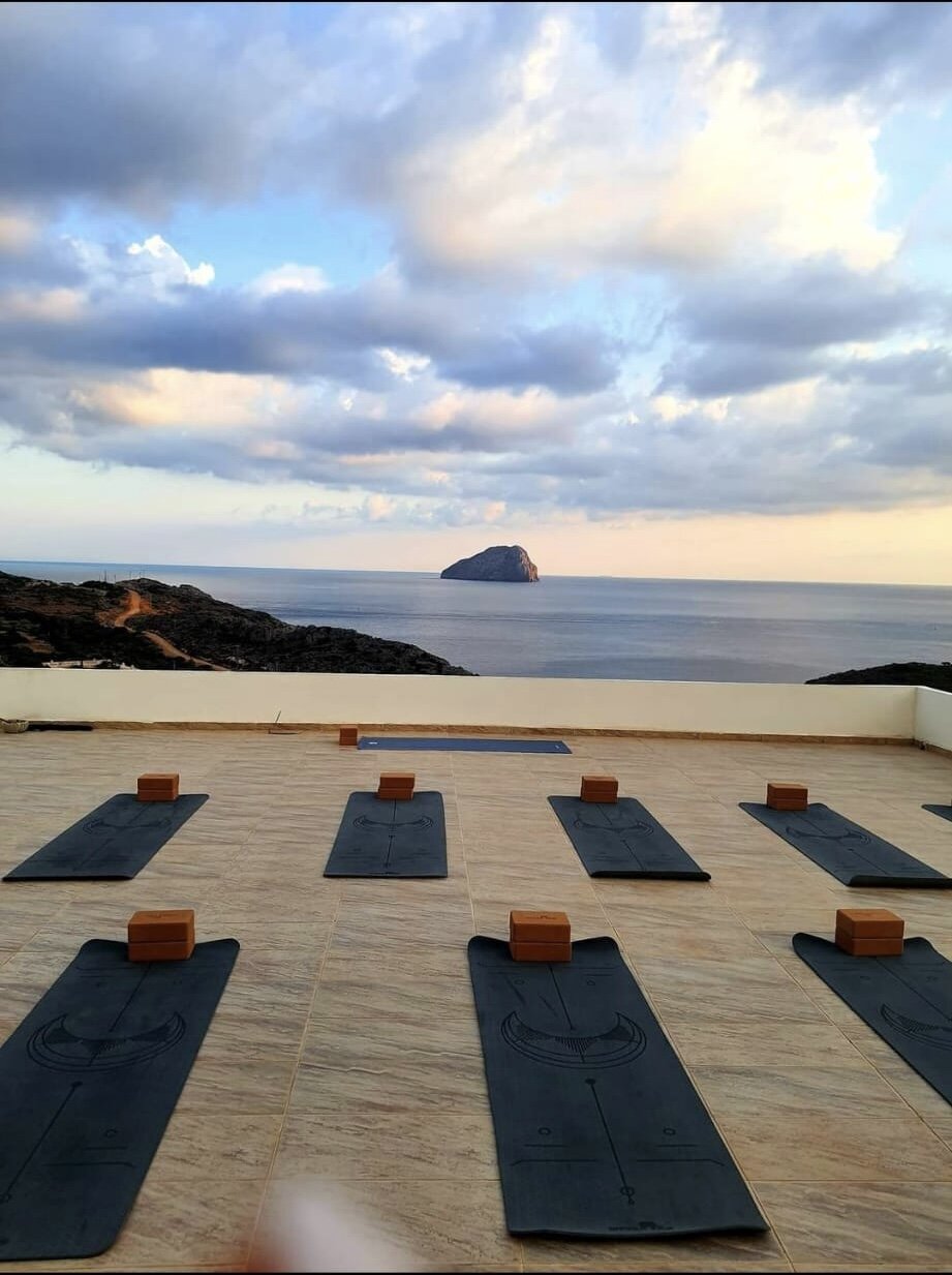 Yoga practice in open air nature
