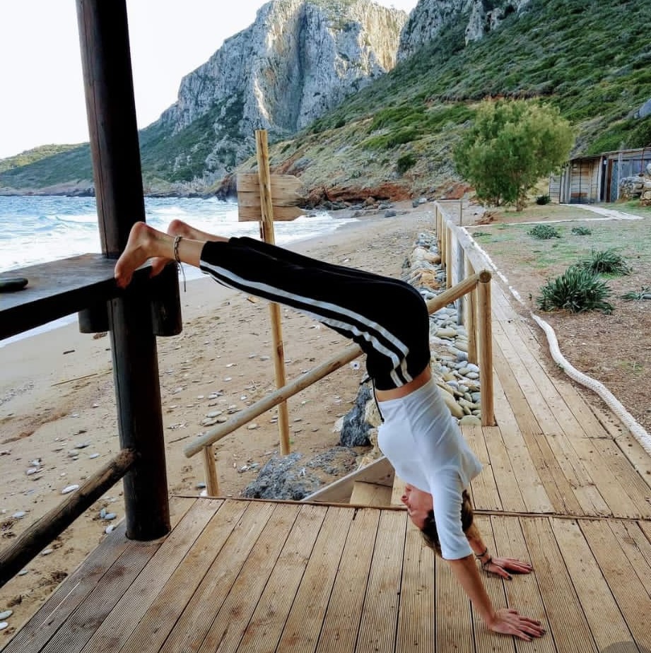Yoga pose with balance posture